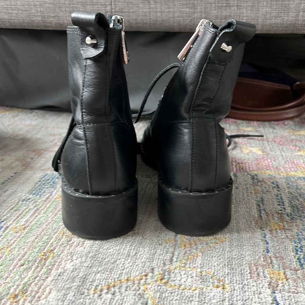 ZARA Leather Moto Ankle Boots w/ Studs – Size 6.5 (EU 37) - Picture 4 of 13